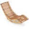 Acacia Wood Patio Rocking Sun Lounger Chaise Lounge with Ergonomic Curved Seat - 63"L x 23.5"W x 26"H